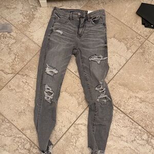 American Eagle Outfitters Distressed Black Skinny Jeans